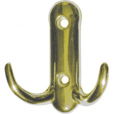 Γάντζος κρεμάστρα διπλός βιδωτός χρυσός